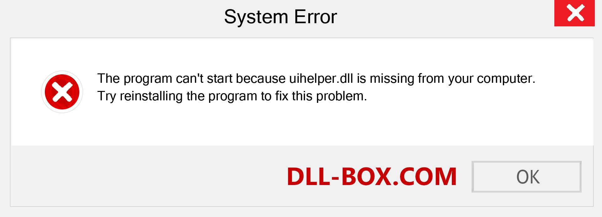  uihelper.dll file is missing?. Download for Windows 7, 8, 10 - Fix  uihelper dll Missing Error on Windows, photos, images